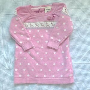 Pink baby girl Christmas sweater